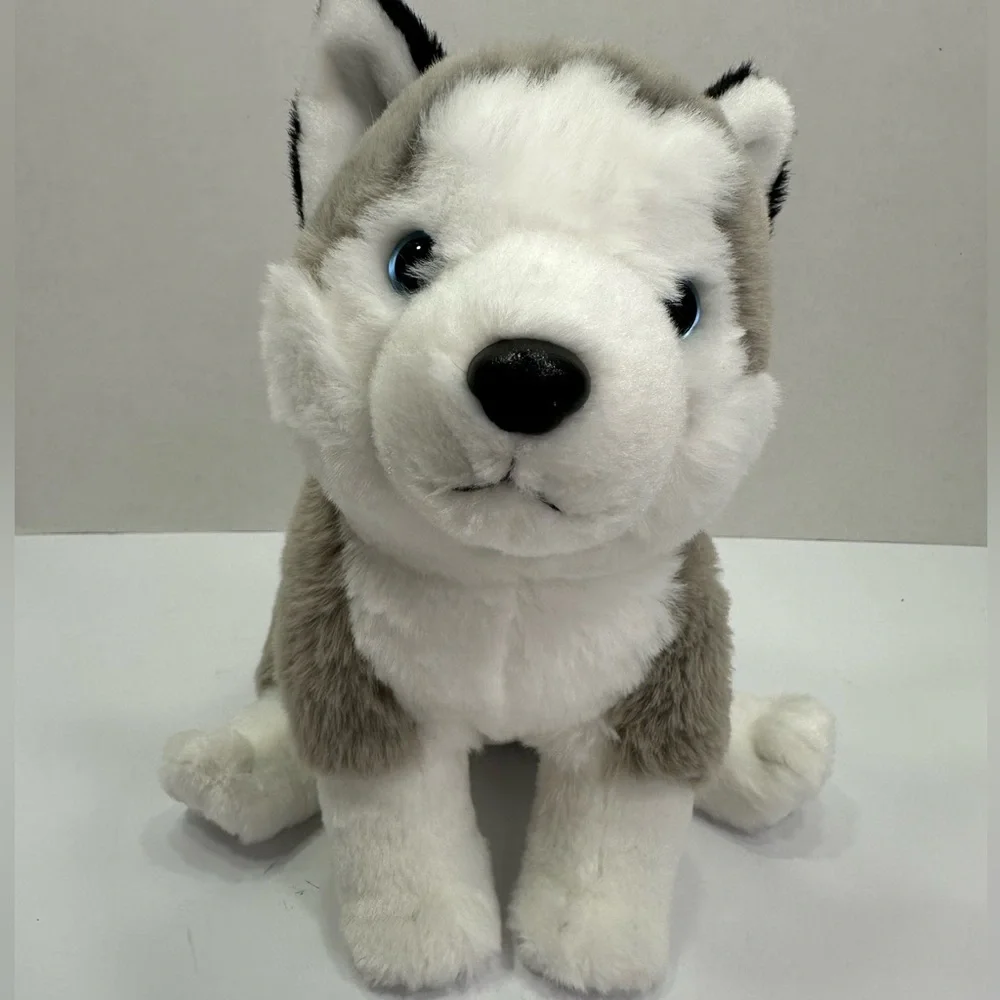 Hugs & cuddles Plush Husky Dog Toy size 8’ pre owned Exellent condition